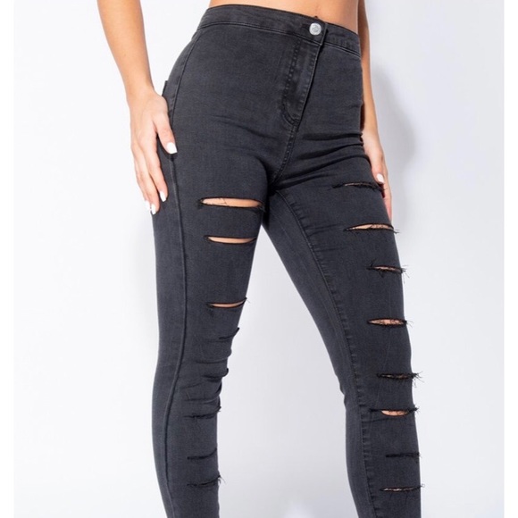 NWT charcoal multi slash high waisted jogging sz10 - Picture 5 of 8